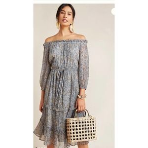 Anthropologie Kira off the shoulder peasant dress women’s size 14